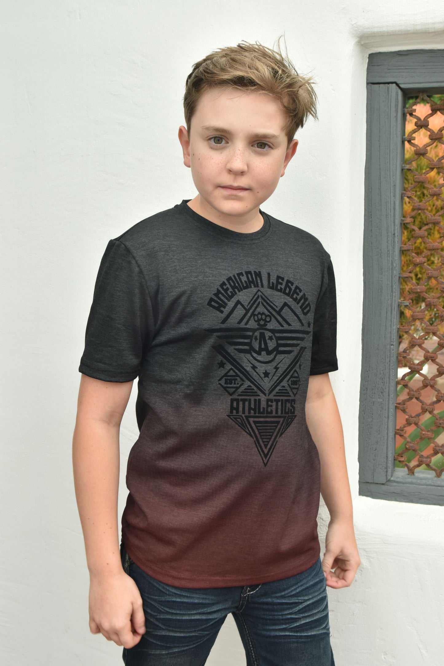 Kid's American Legend Black Ombre Quick Dry Short Sleeve T-shirt