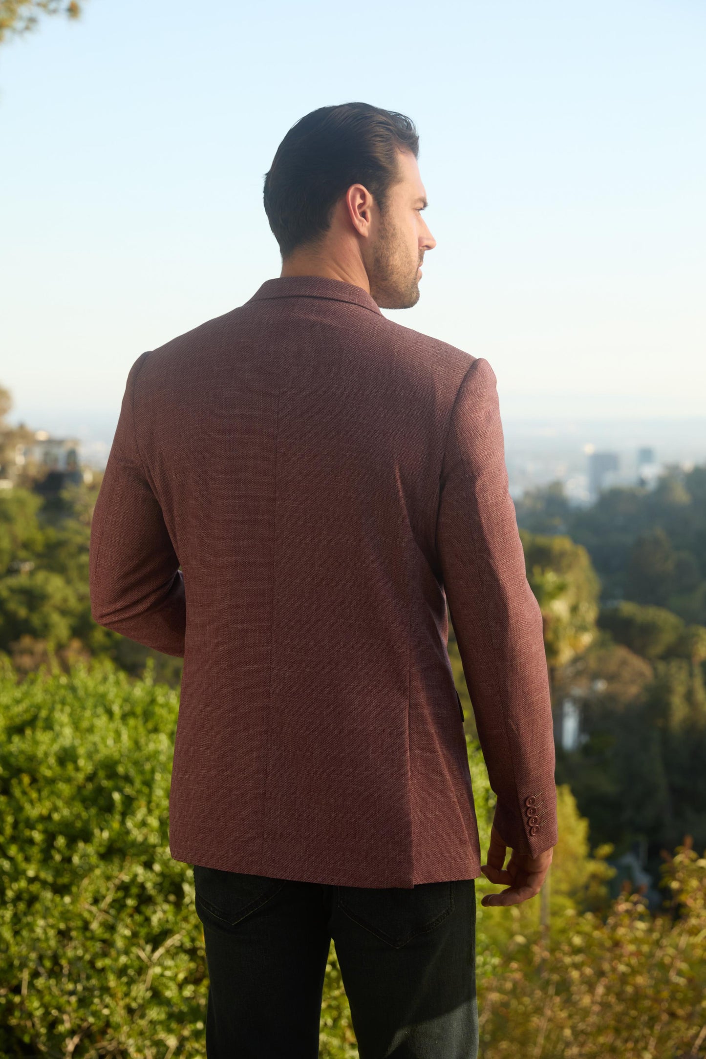 Mens Modern Fit Red Blazer