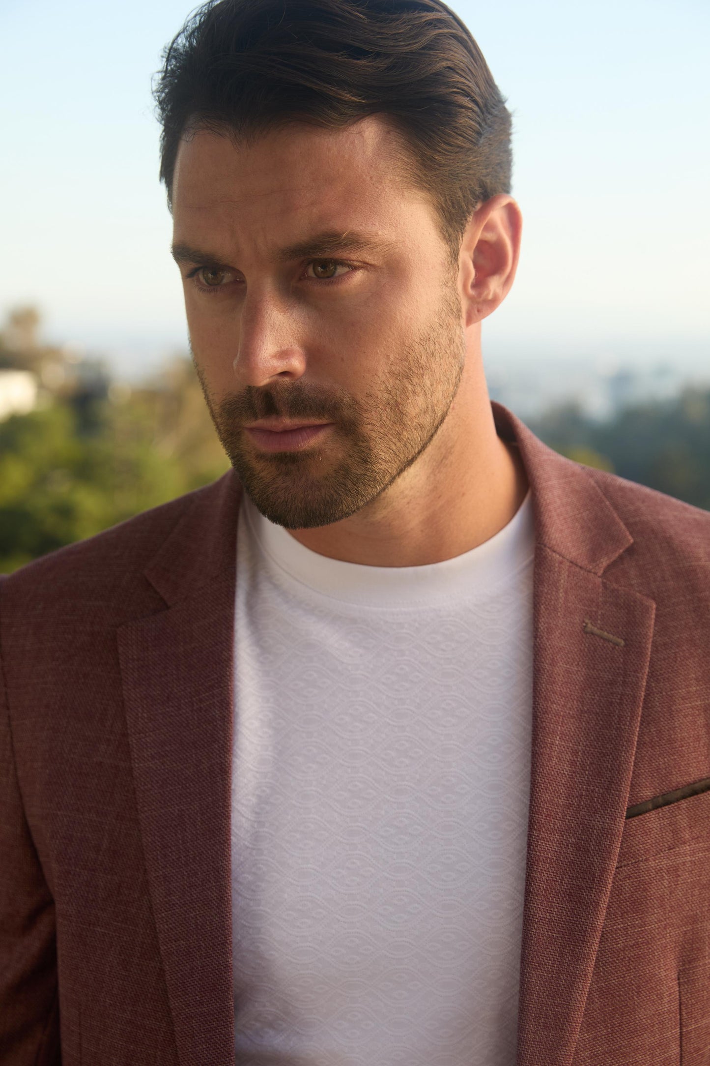 Mens Modern Fit Red Blazer