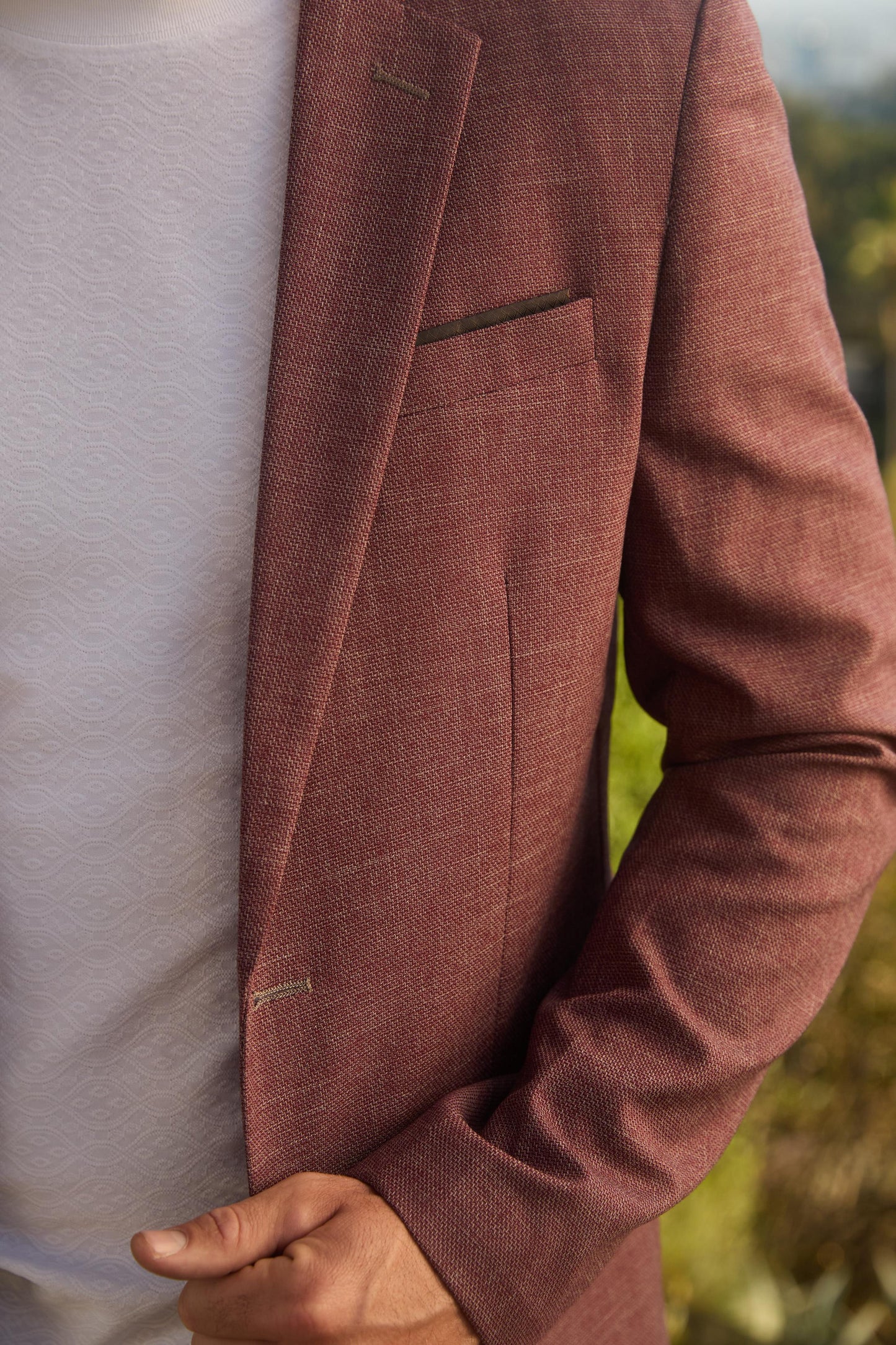 Mens Modern Fit Red Blazer