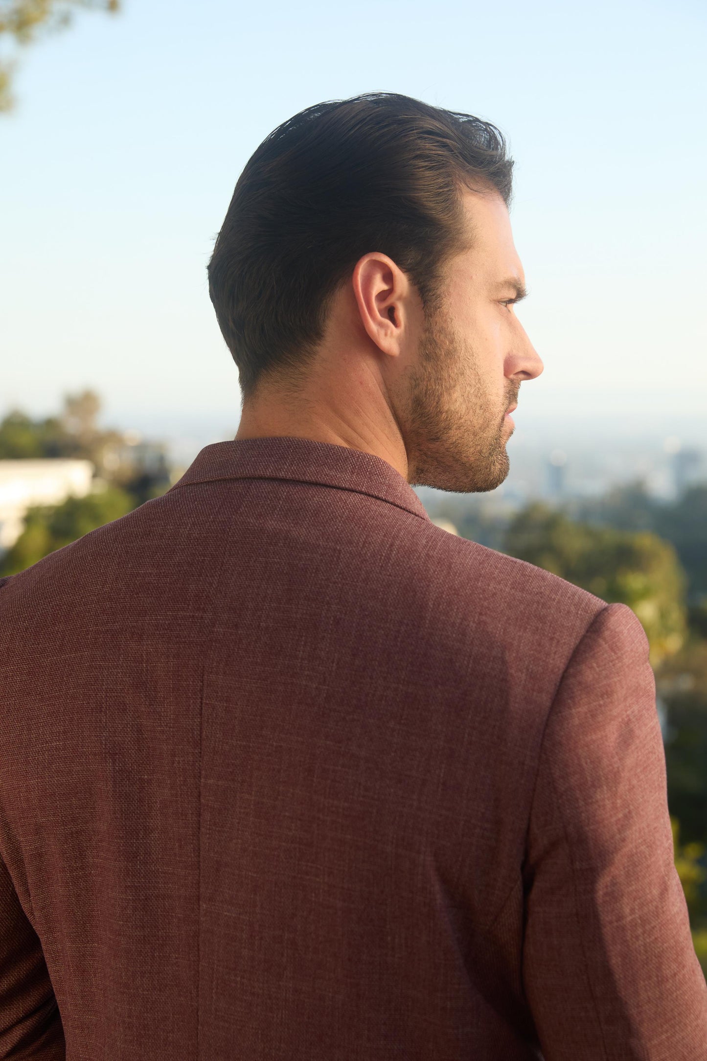 Mens Modern Fit Red Blazer