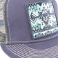 Mens Aztec Embroidery Cap - Blue