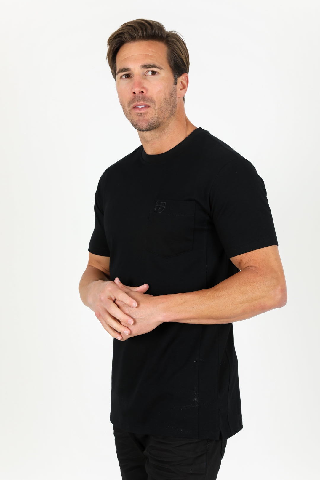 Cotton Knit T-Shirt - Black