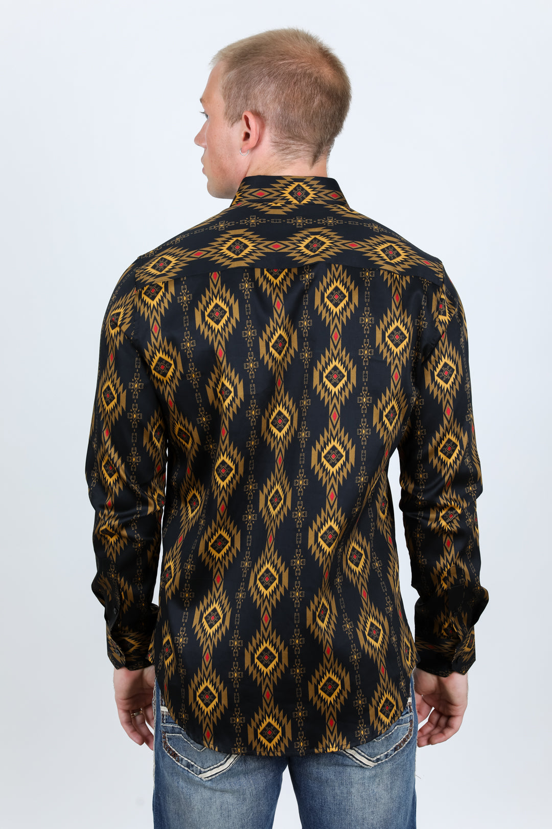 Men’s Legendary Aztec Cotton Spandex Modern Fit shirt - Black