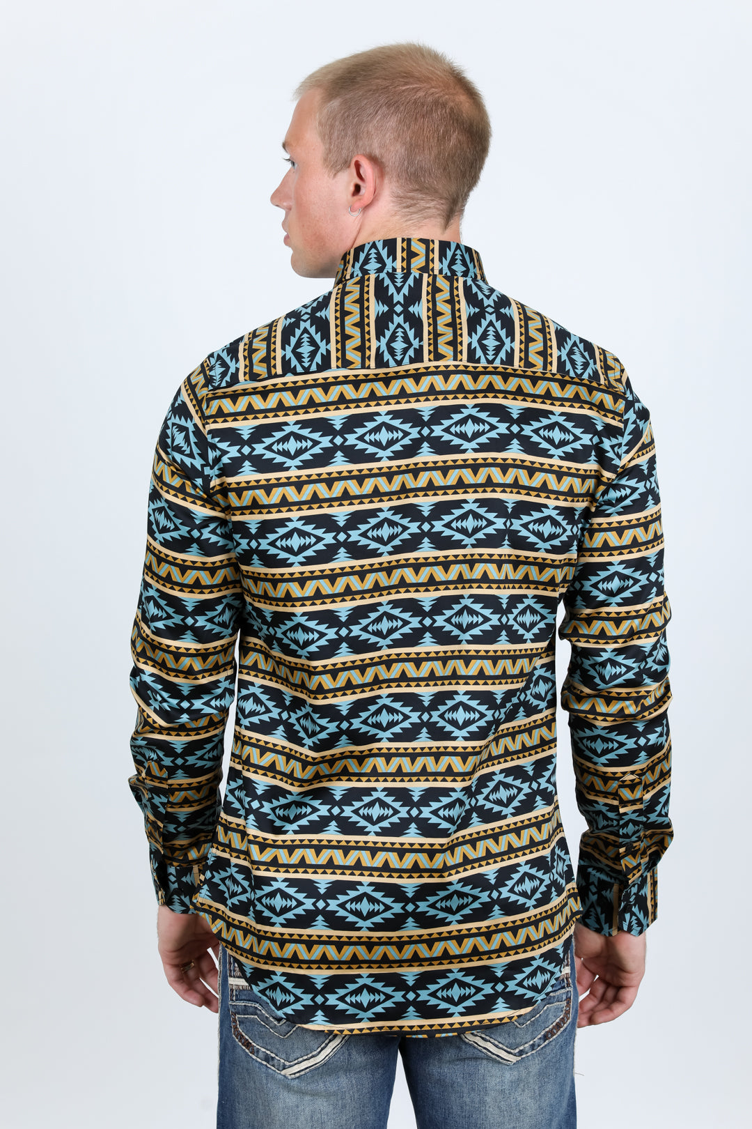 Men’s Legendary Aztec Cotton Spandex Modern Fit shirt - Black