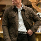 Mens Fur Lined Insulated Overshirt - Brown