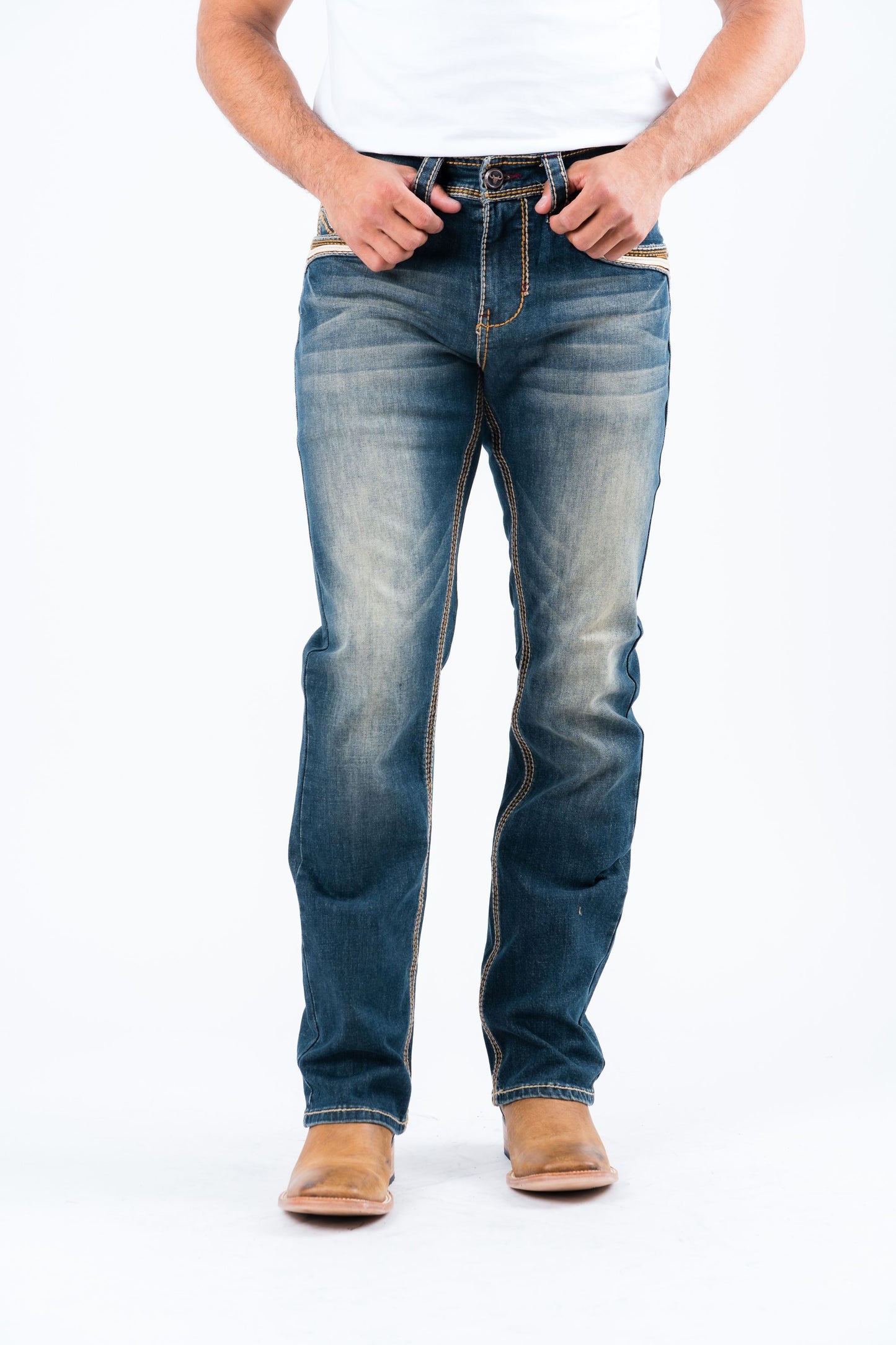 Holt Men's Dark Stone Slim Boot Cut Jeans
