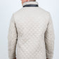 Mens Fur Lined Quilted Faux Suede Coat - Gray