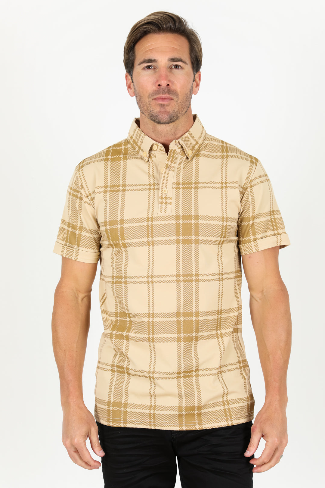 Men's Cotton Modern Fit Beige Polo