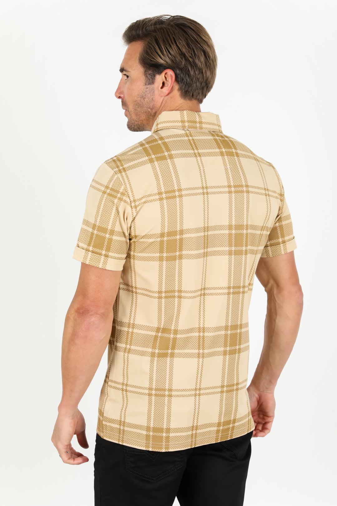 Men's Cotton Modern Fit Beige Polo