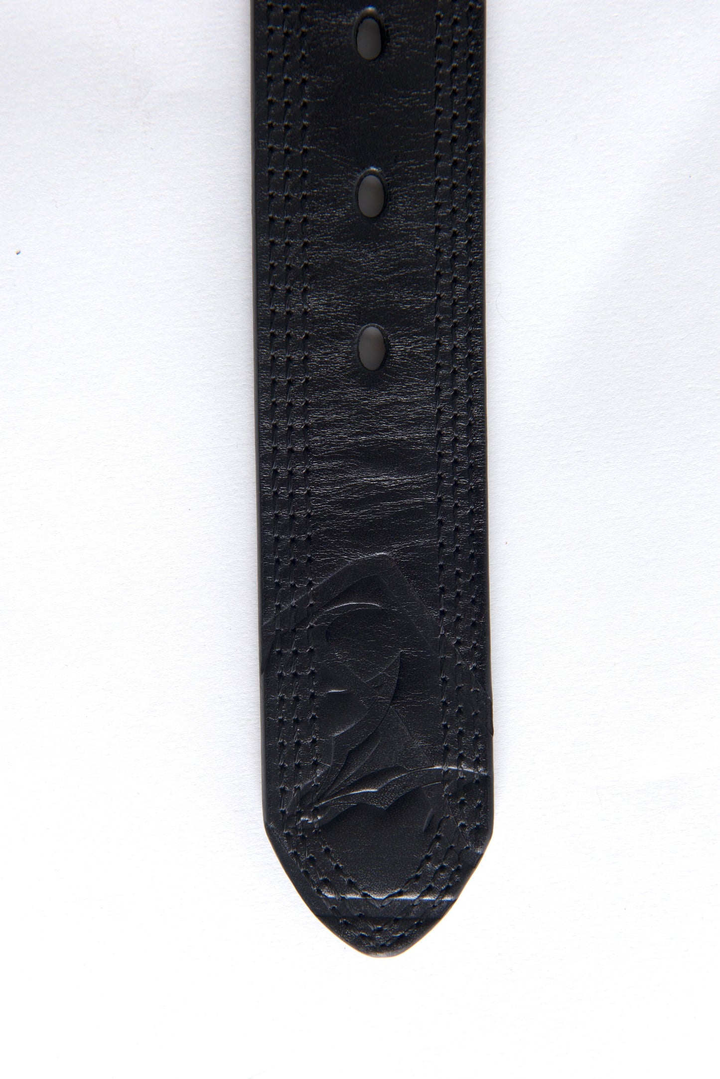 Mens Genuine Leather 3D Embossed Belt - Black