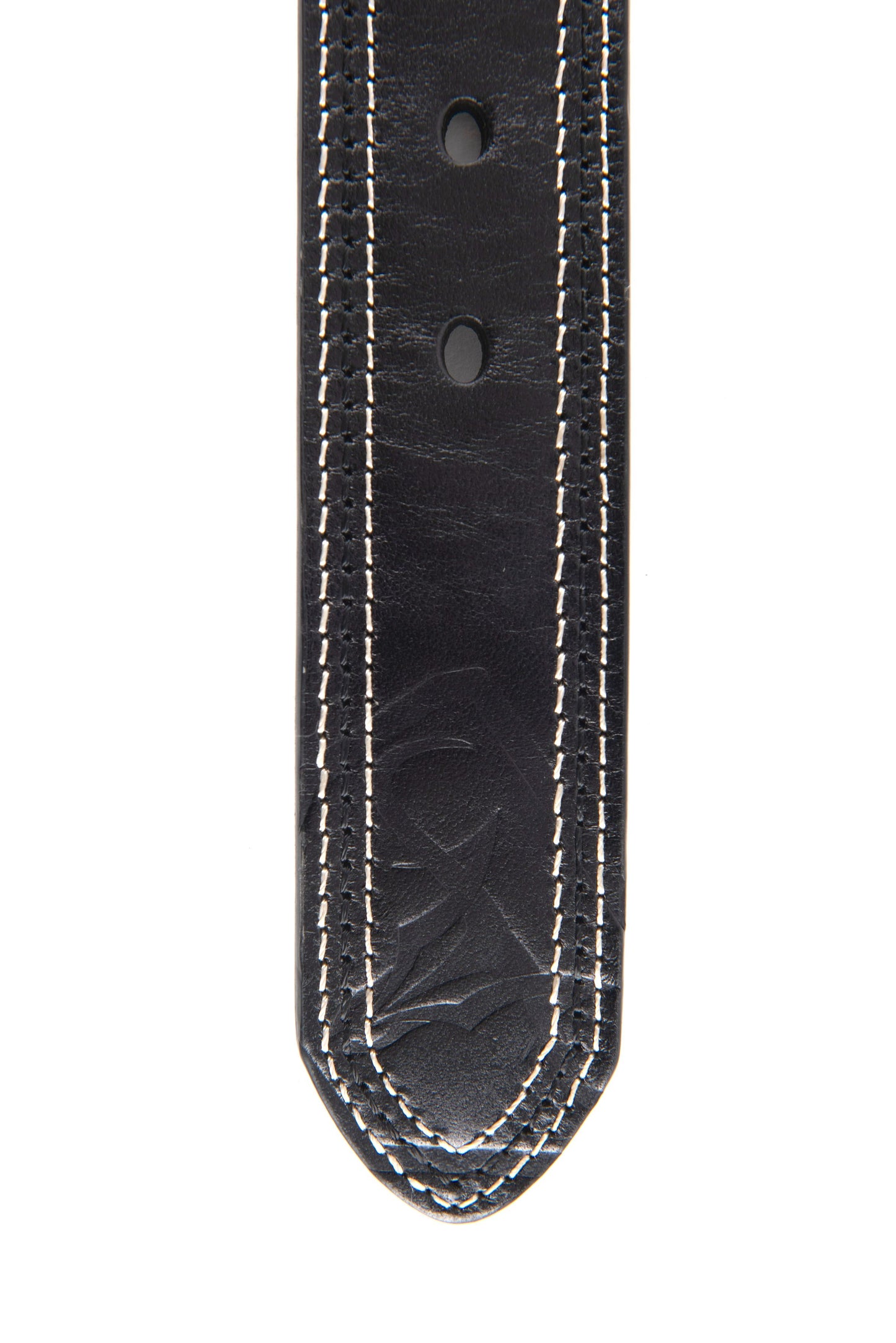 Mens Genuine Leather Aztec 3D Embossed Belt - Black