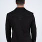 Men's Black Embroidered Faux-Suede Blazer