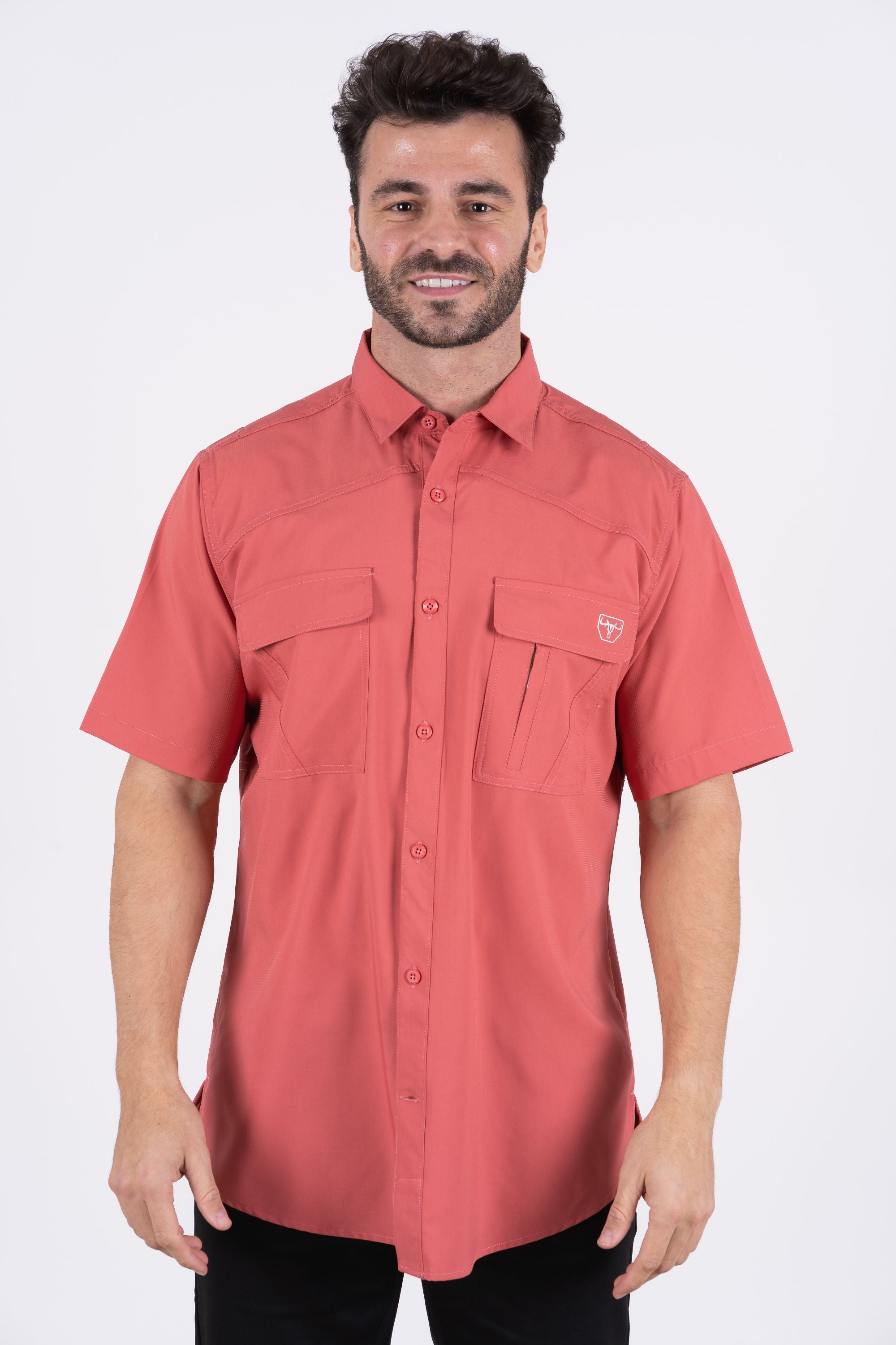 Men's Fishing Salmon Short Sleeve Shirt – Platini Fashion