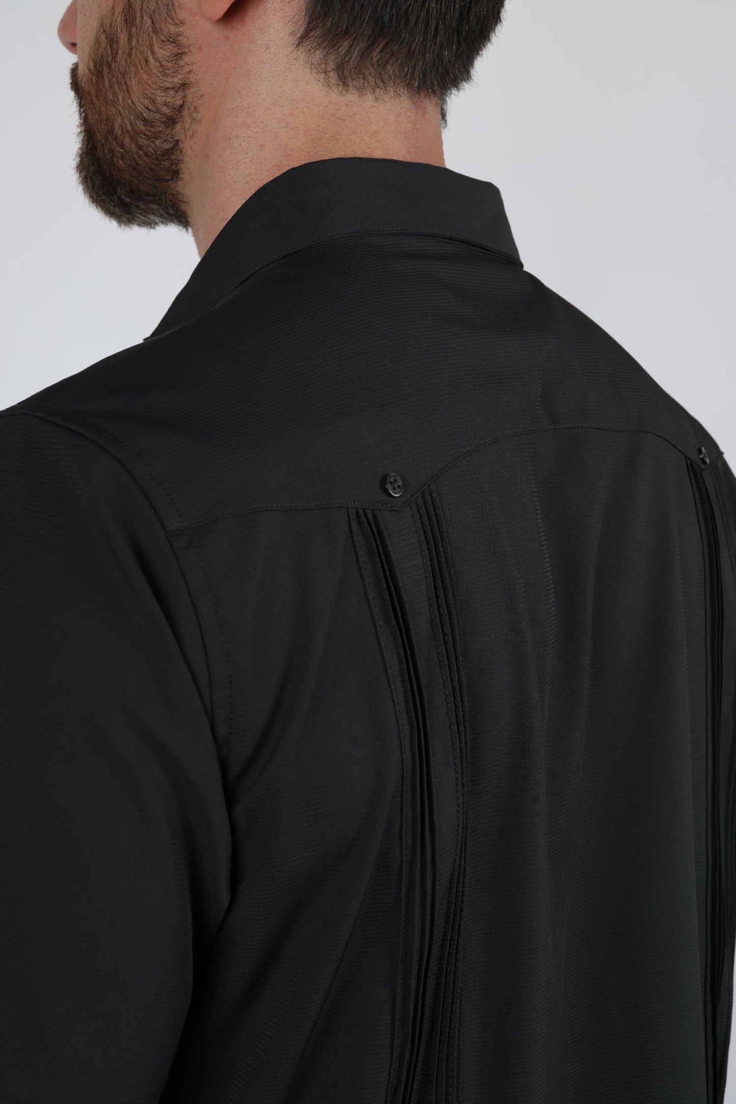 charcoal modern guayabera shirt men platini back
