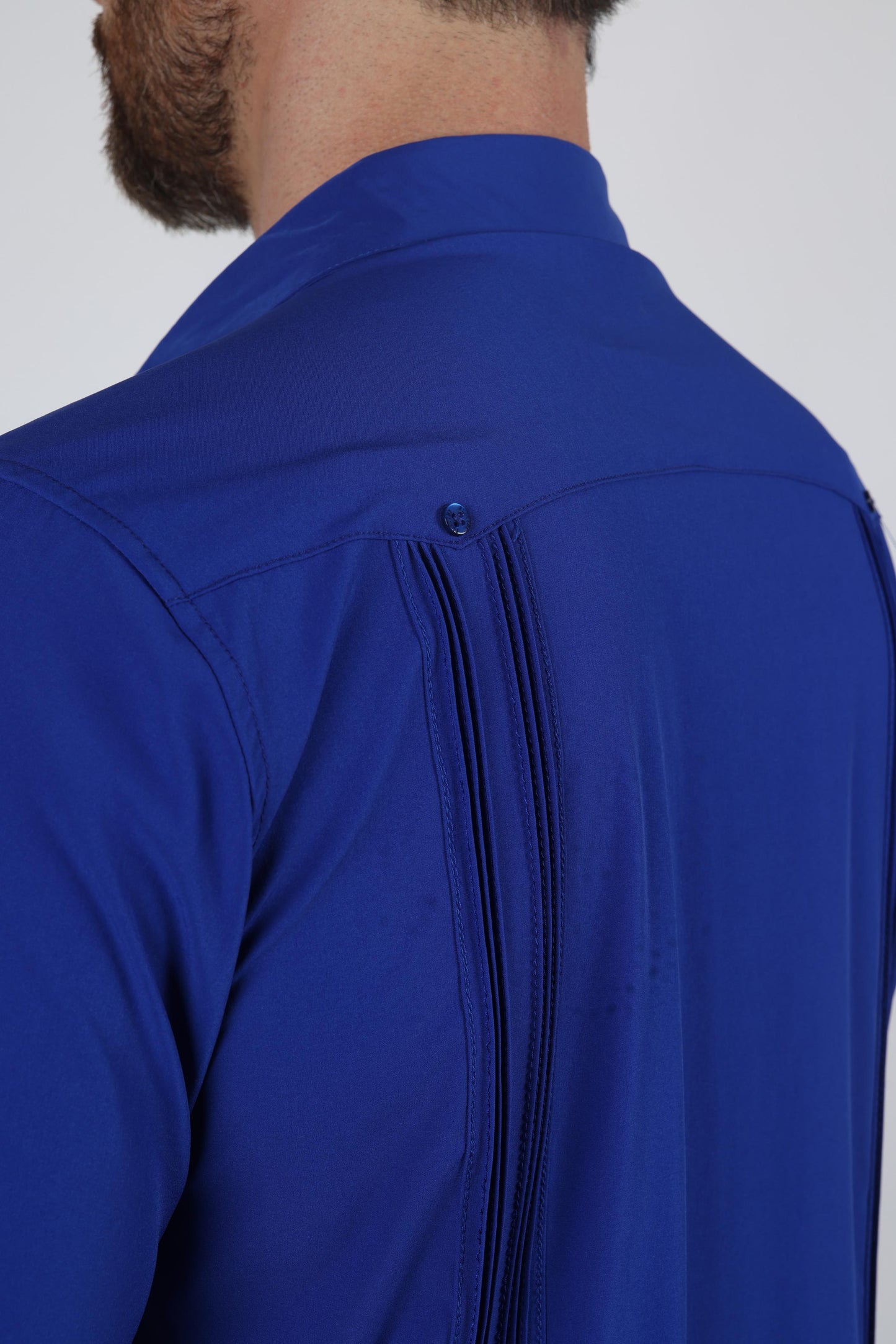 Men's Modern Royal Blue GUAYABERA Shirt