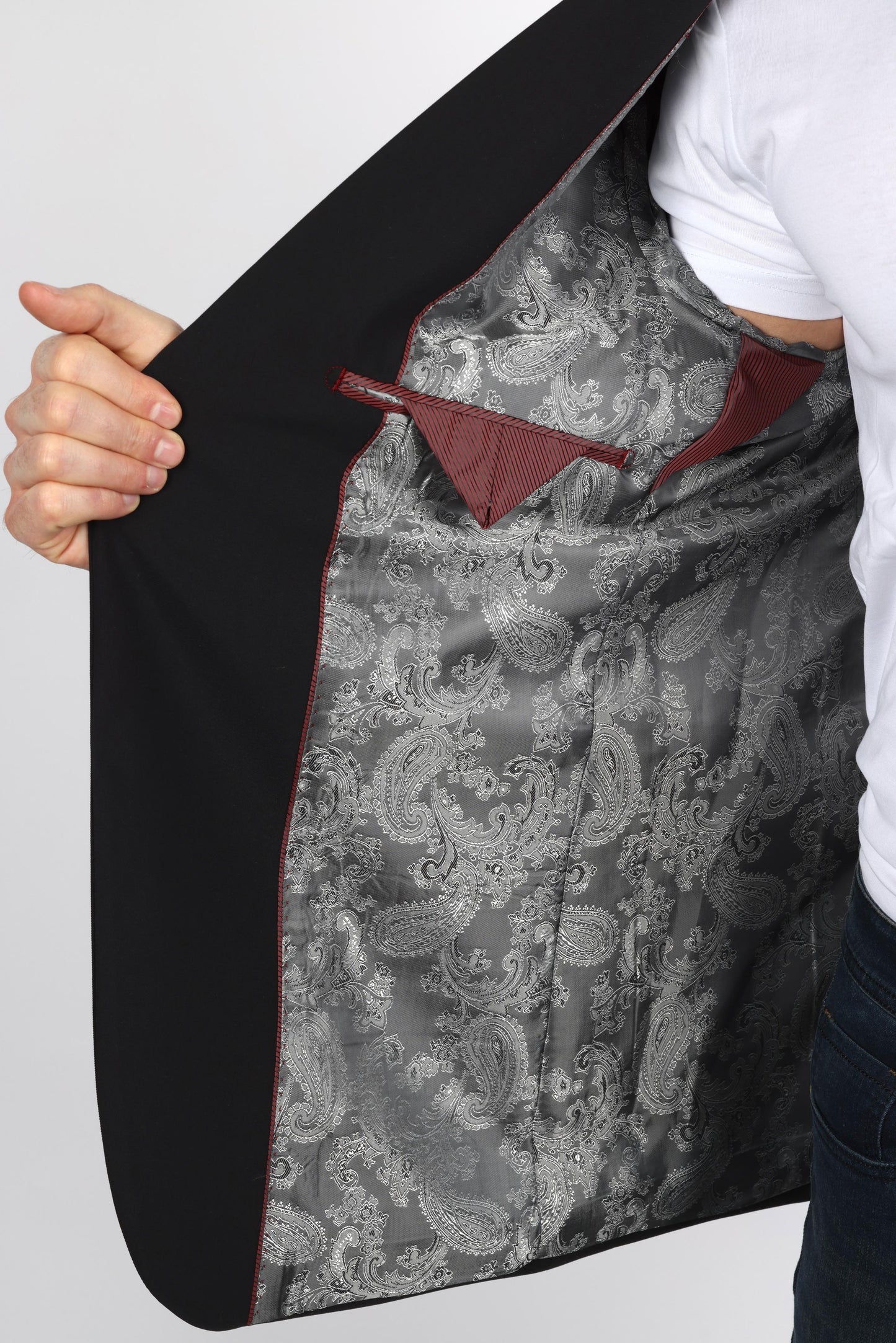 Mens Modern Fit Stretch Date Night Black Blazer