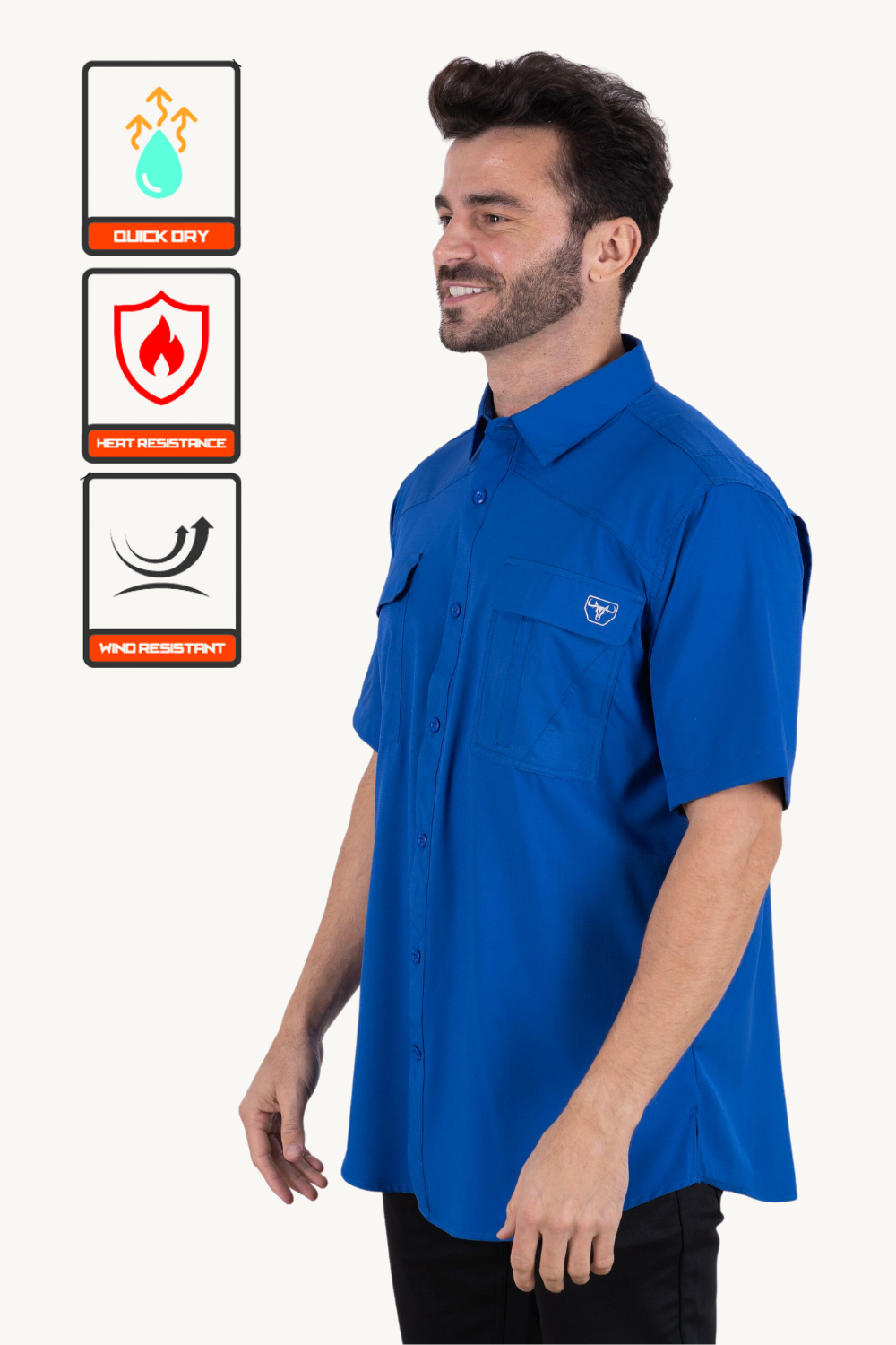 Men's Fishing Royal Short Sleeve Shirt