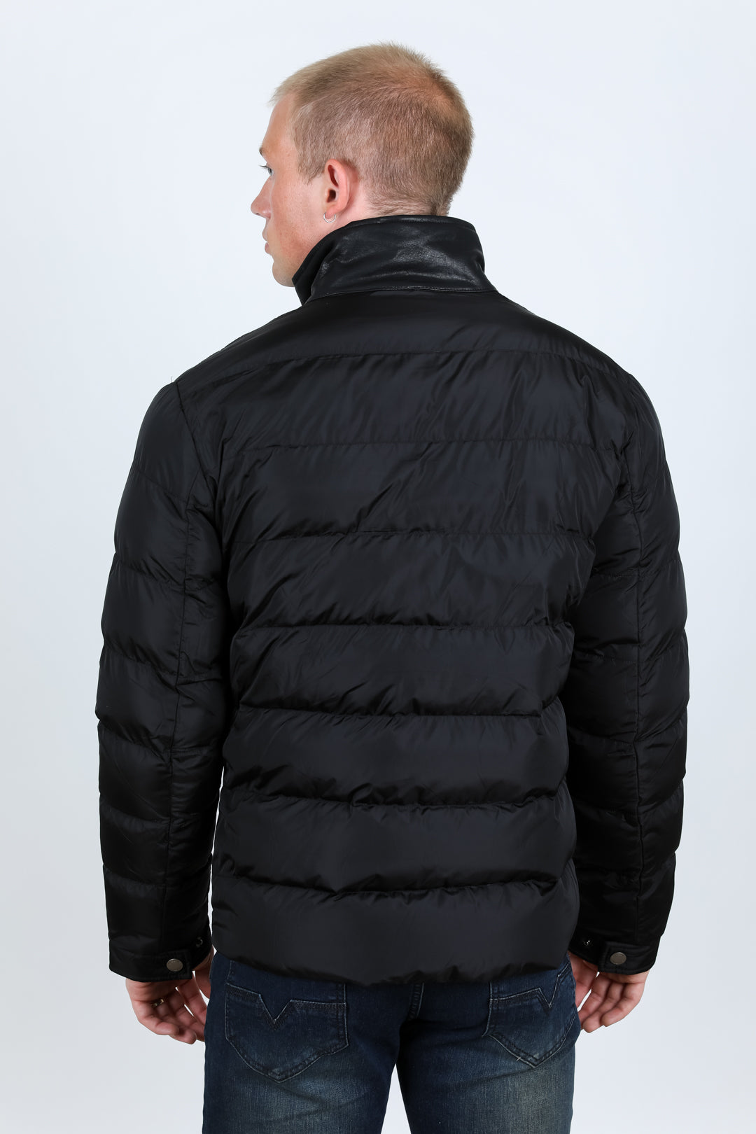 Mens Faux Leather Coat - Black
