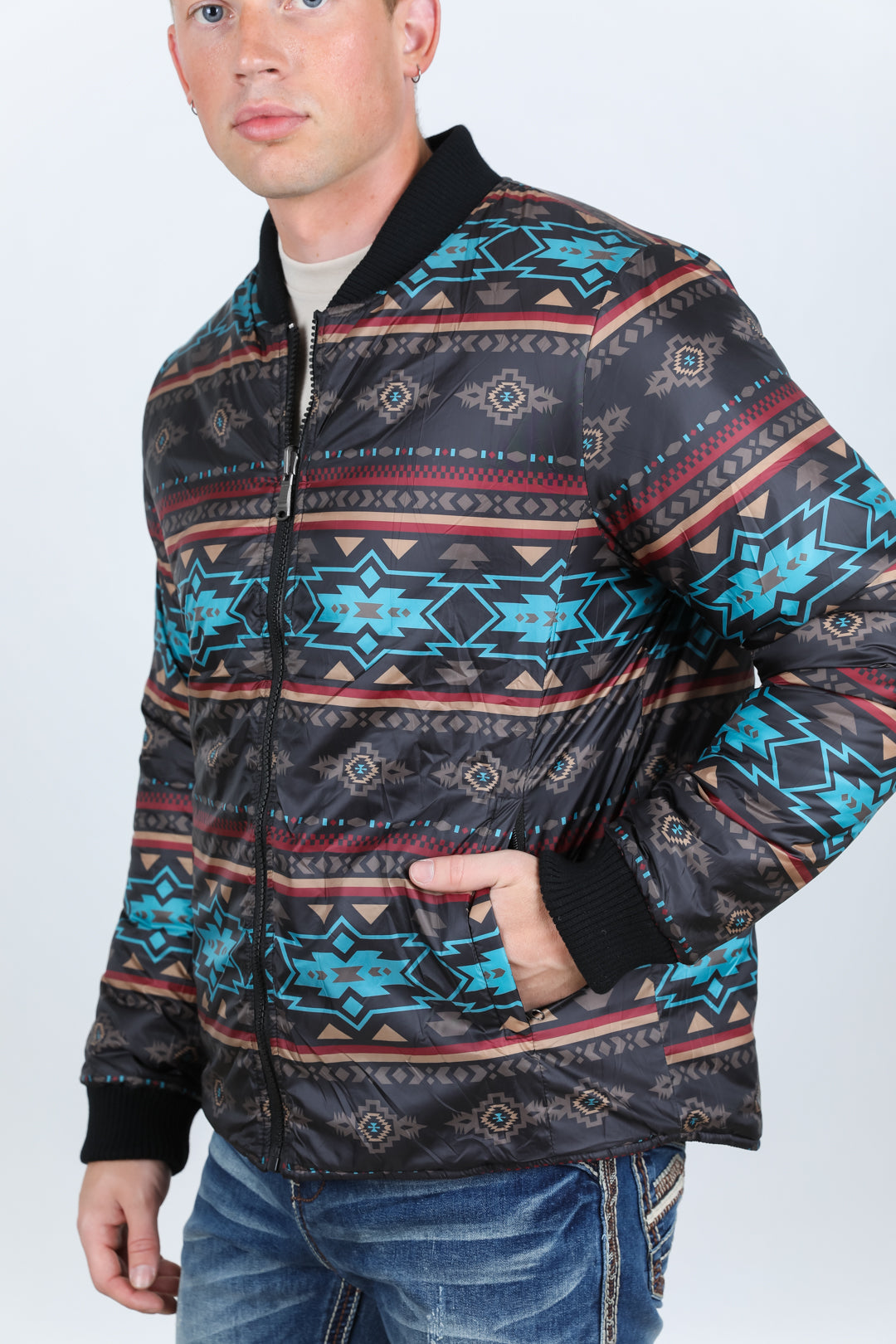 Mens Insulated Reversable Jacket - Black