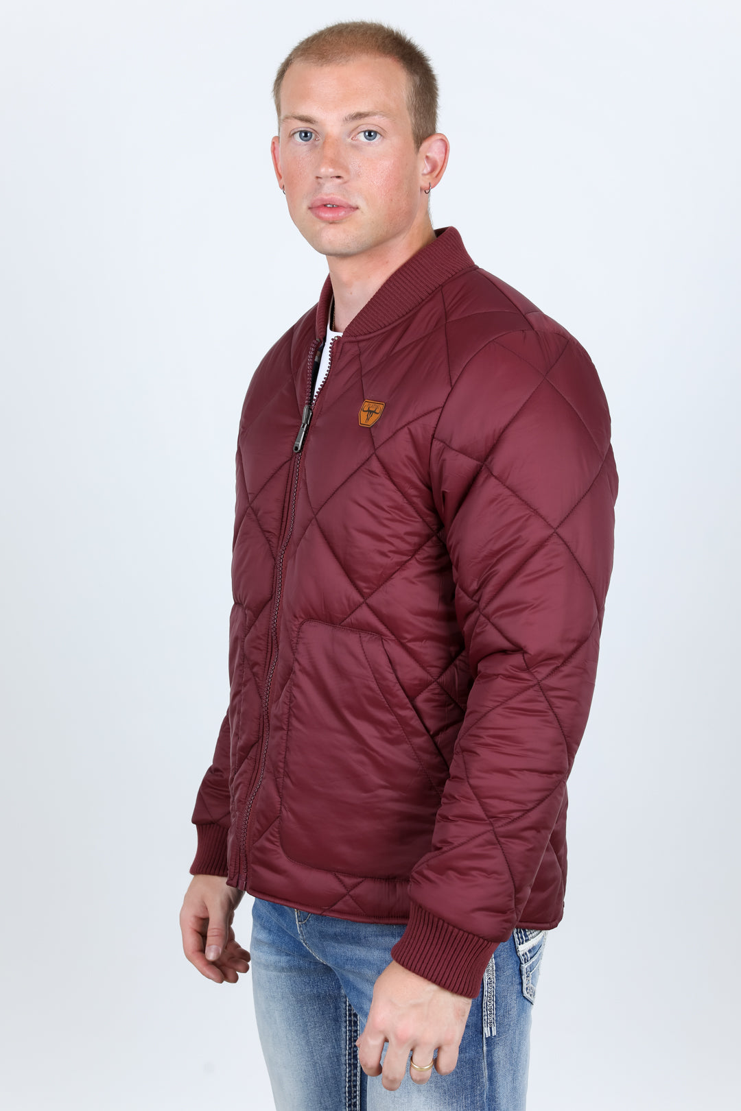 Mens Insulated Reversible Jacket - Wine