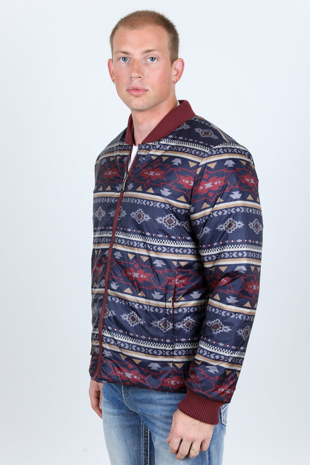 Mens Insulated Reversable Jacket - Wine