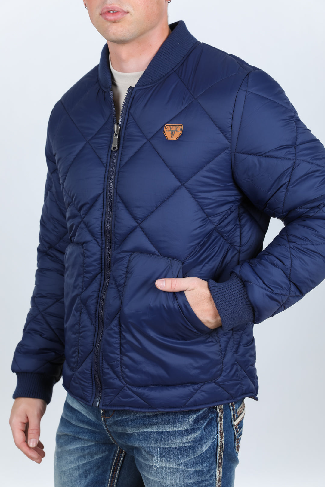 Mens Insulated Reversable Jacket - Navy