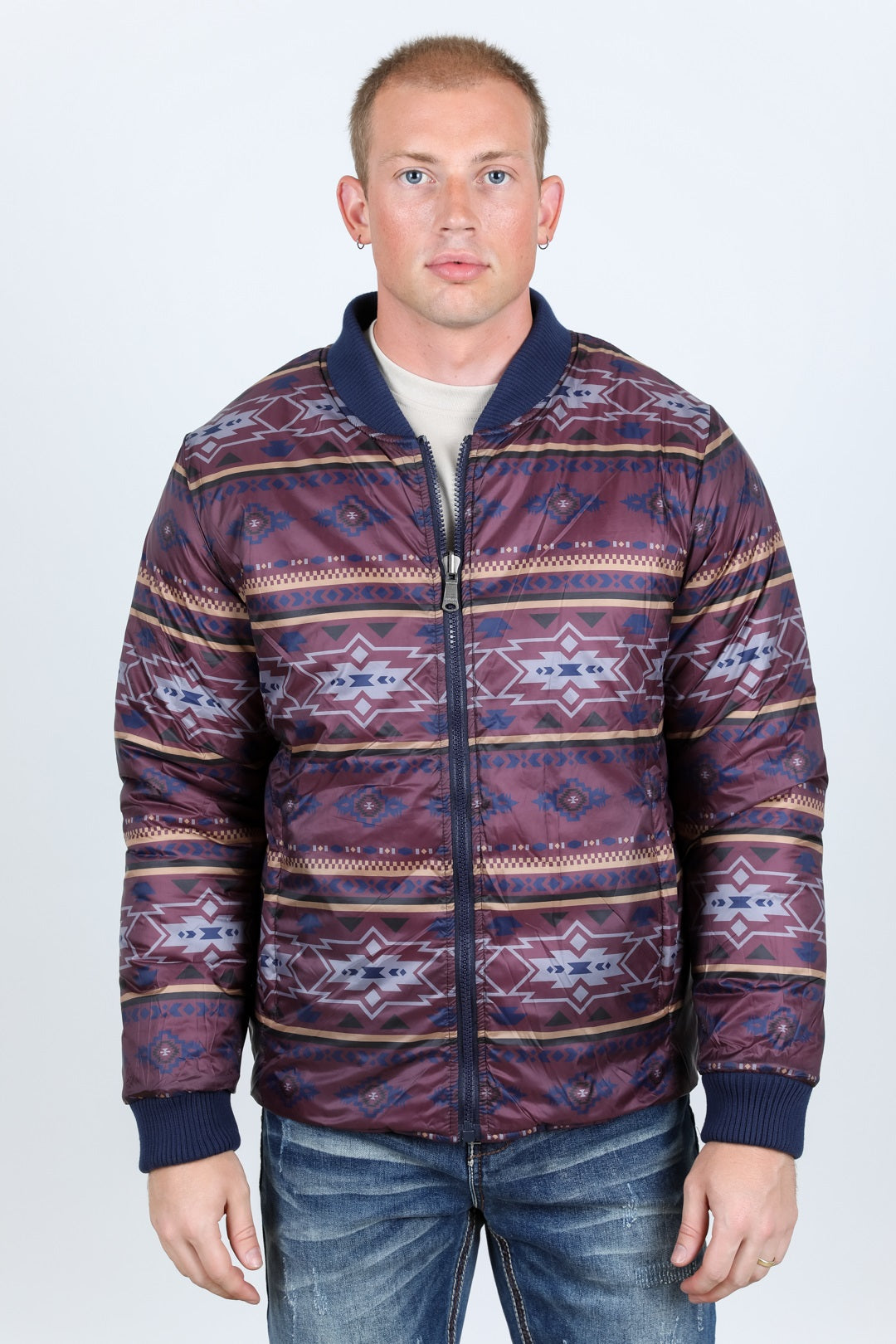 Mens Insulated Reversable Jacket - Navy