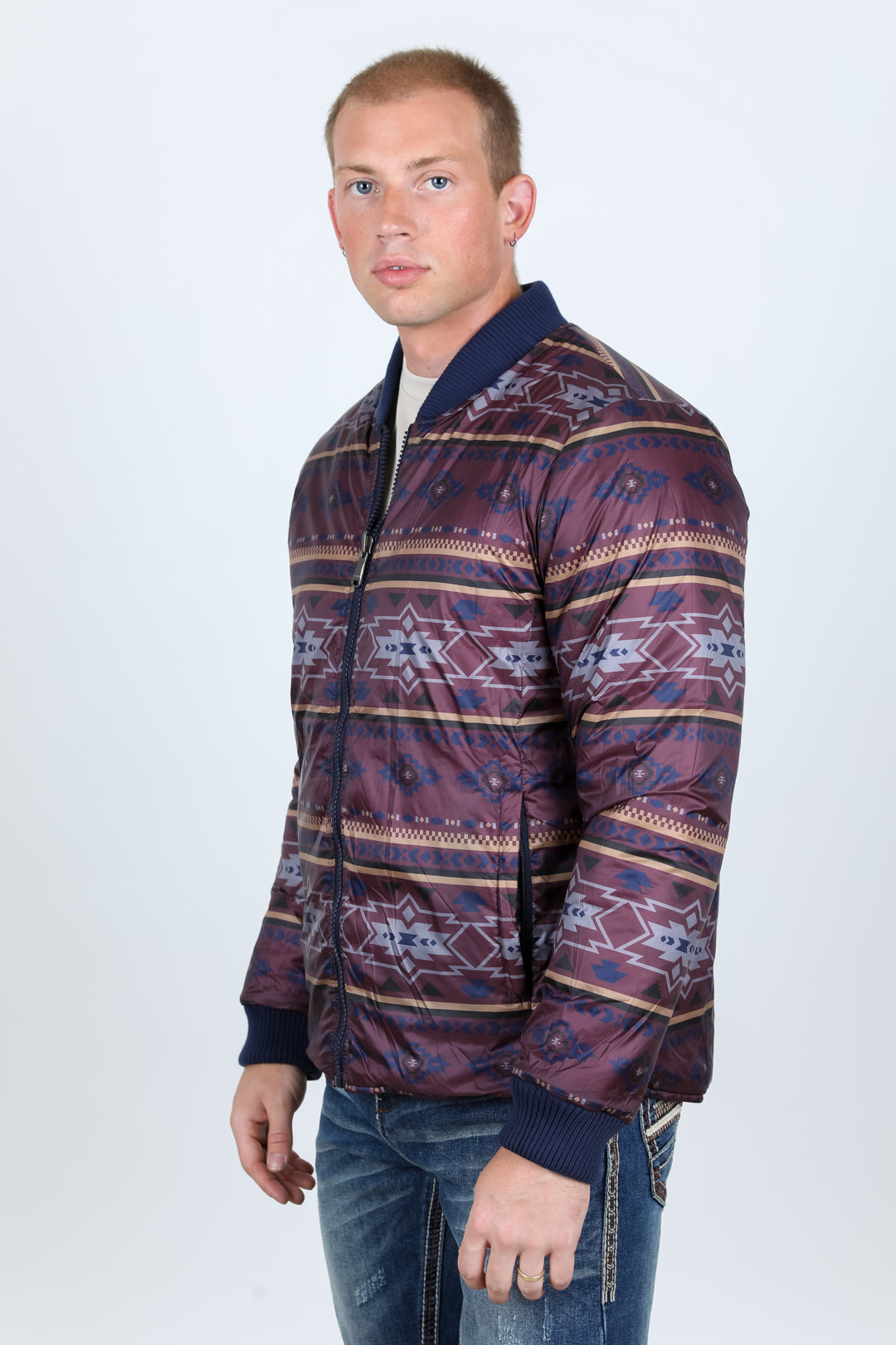 Mens Insulated Reversable Jacket - Navy