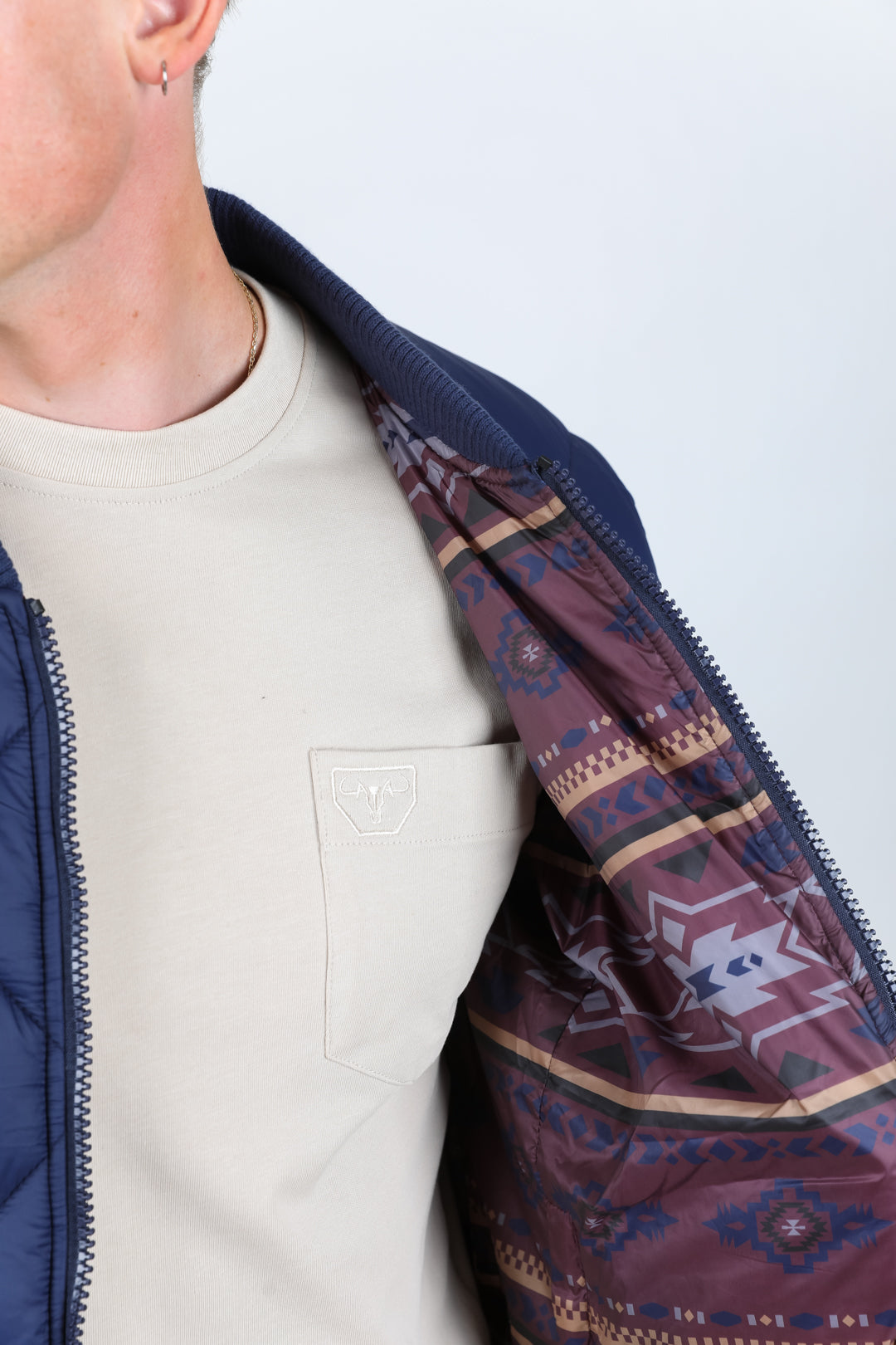 Mens Insulated Reversable Jacket - Navy