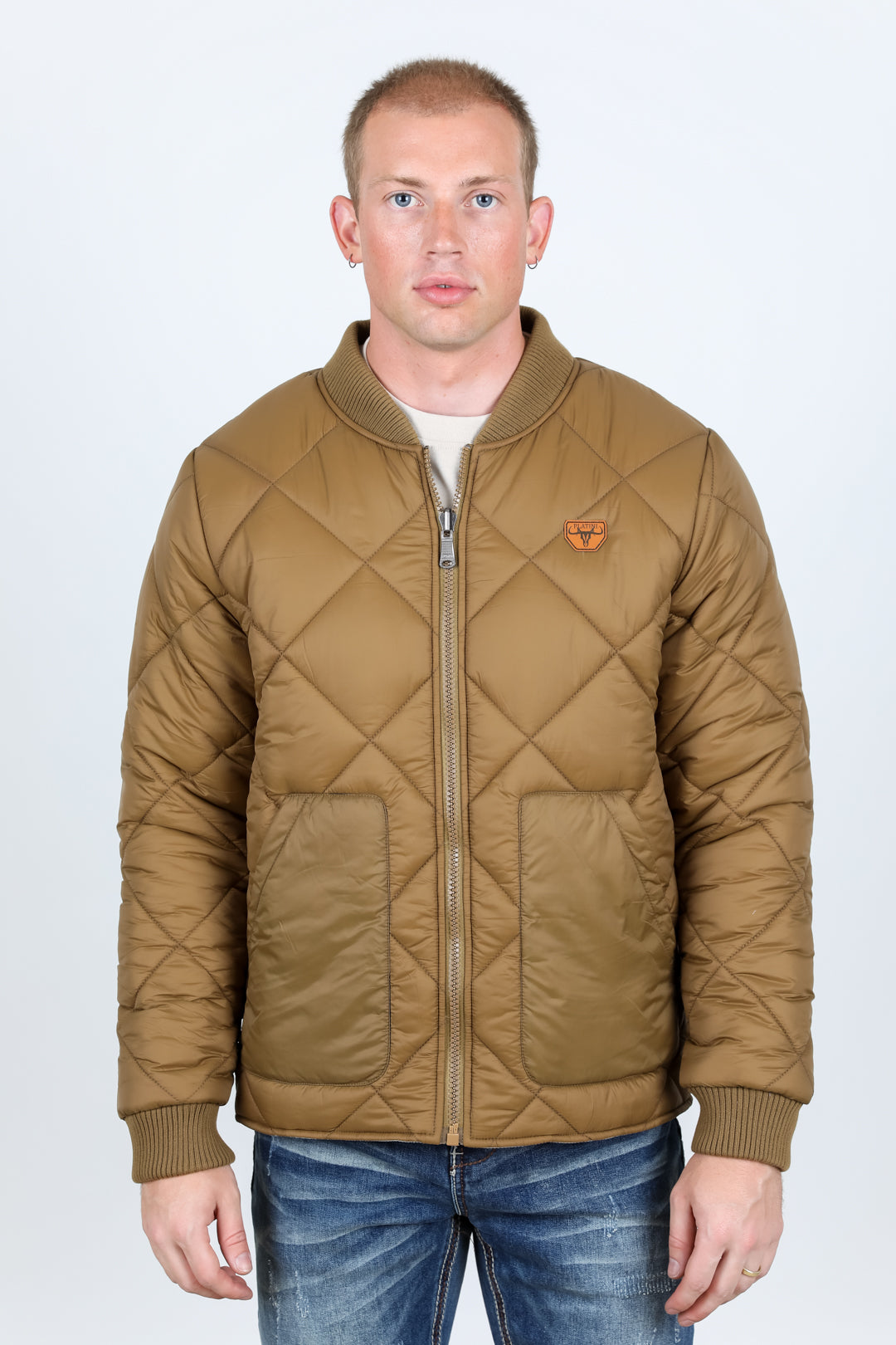 Mens Insulated Reversable Jacket - Beige