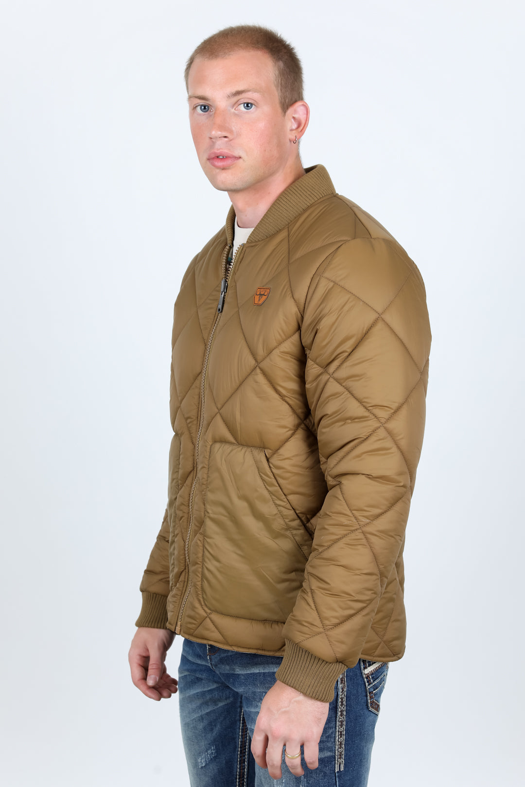 Mens Insulated Reversable Jacket - Beige