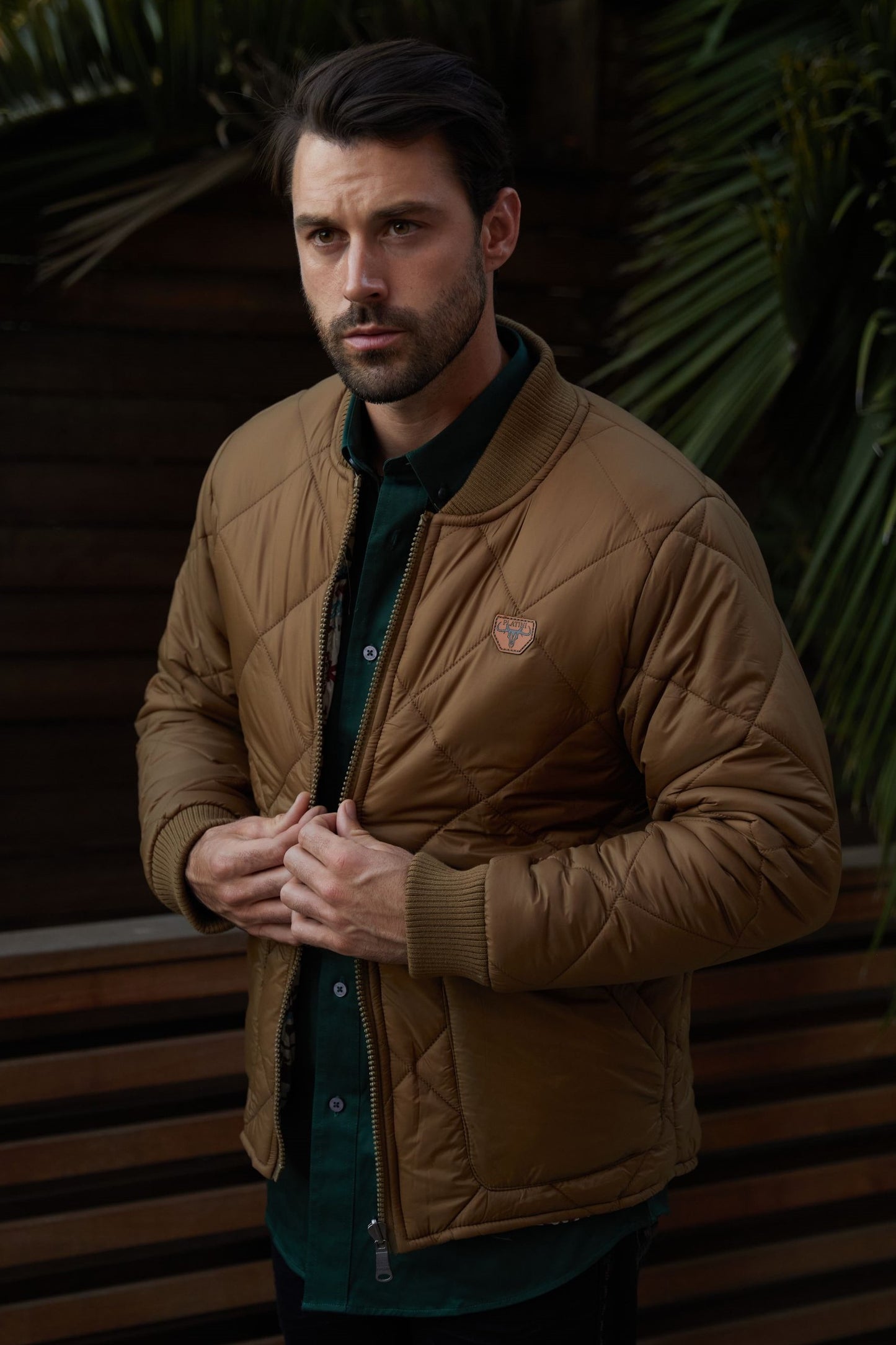 Mens Insulated Reversable Jacket - Beige