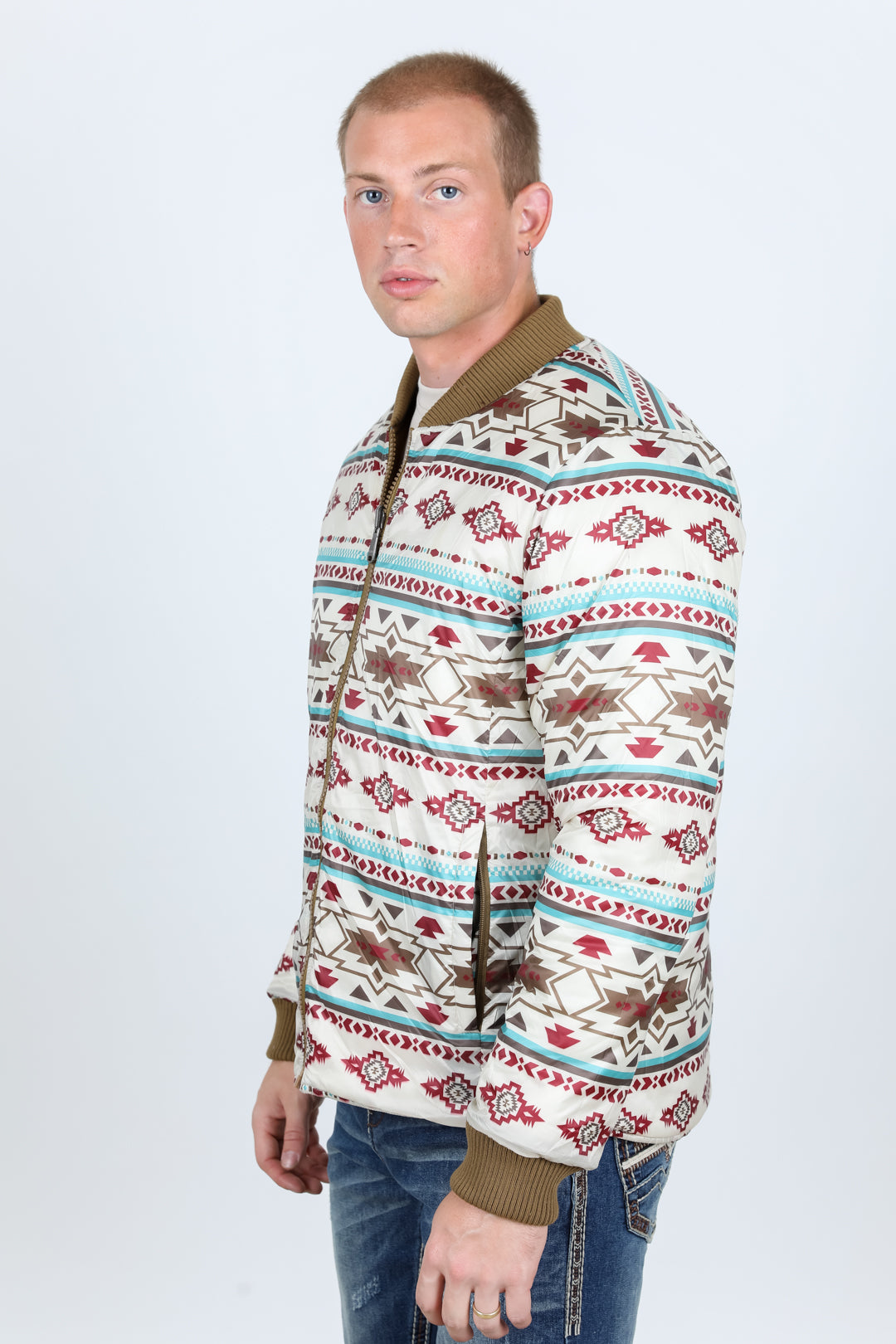 Mens Insulated Reversable Jacket - Beige