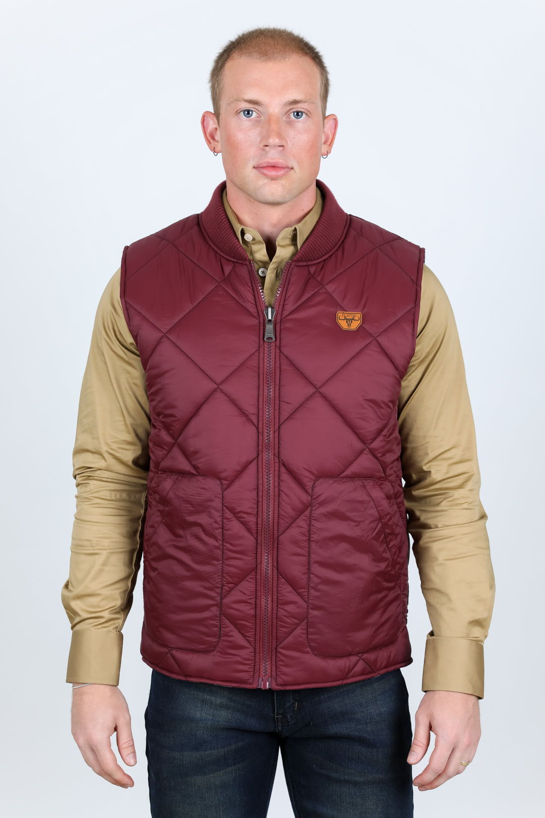 Mens Insulated Reversable Vest - Wine