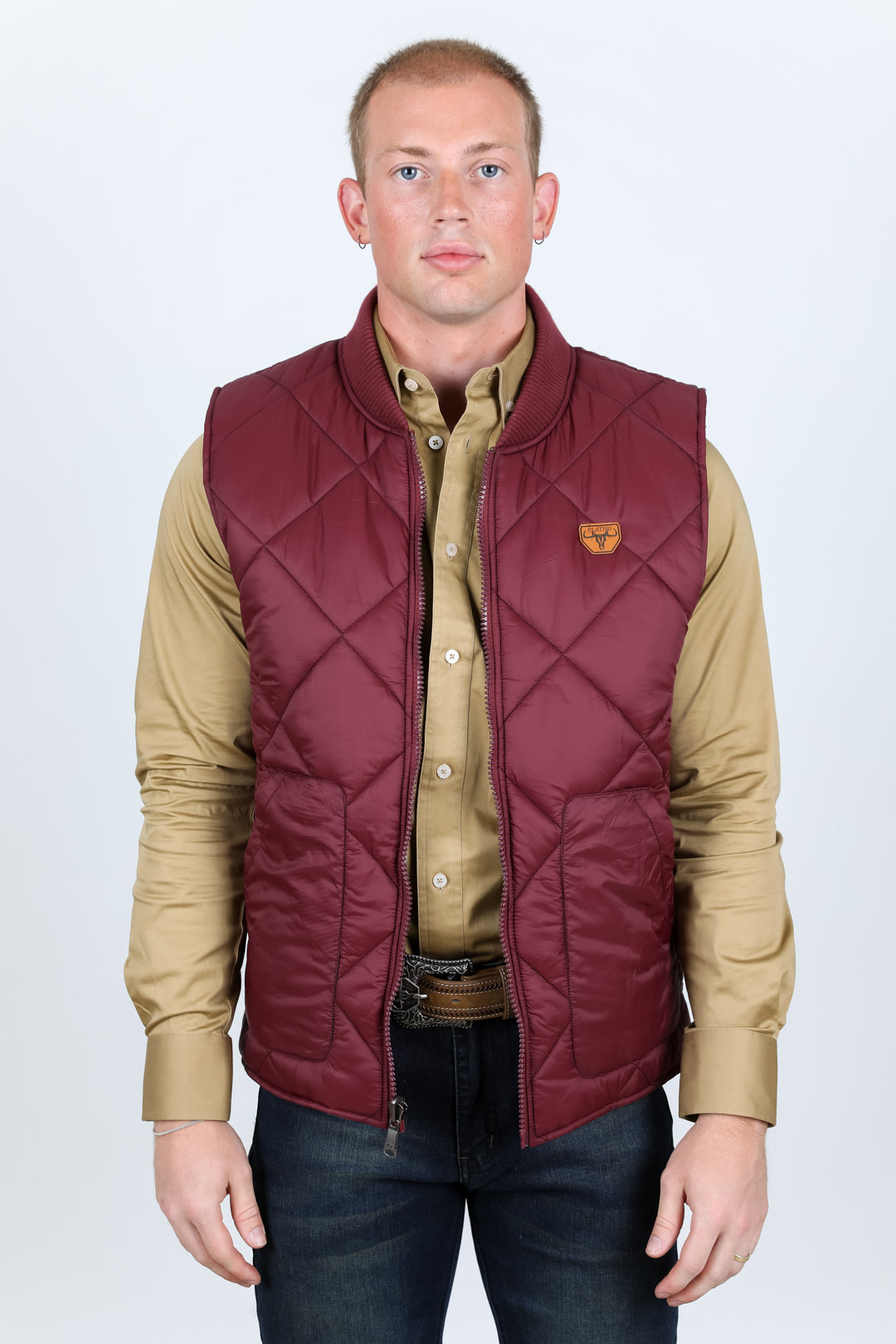 Mens Insulated Reversible Vest - Wine