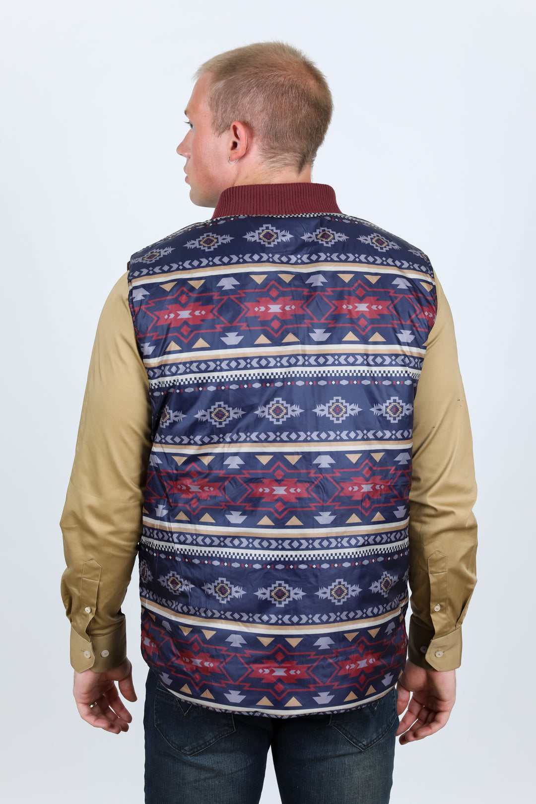Mens Insulated Reversable Vest - Wine