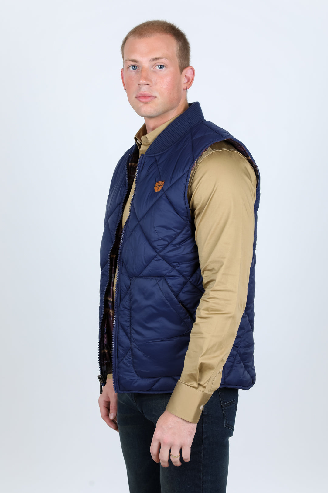 Mens Insulated Reversible Vest - Navy