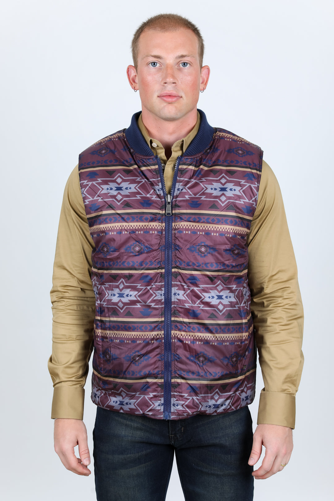 Mens Insulated Reversable Vest - Navy