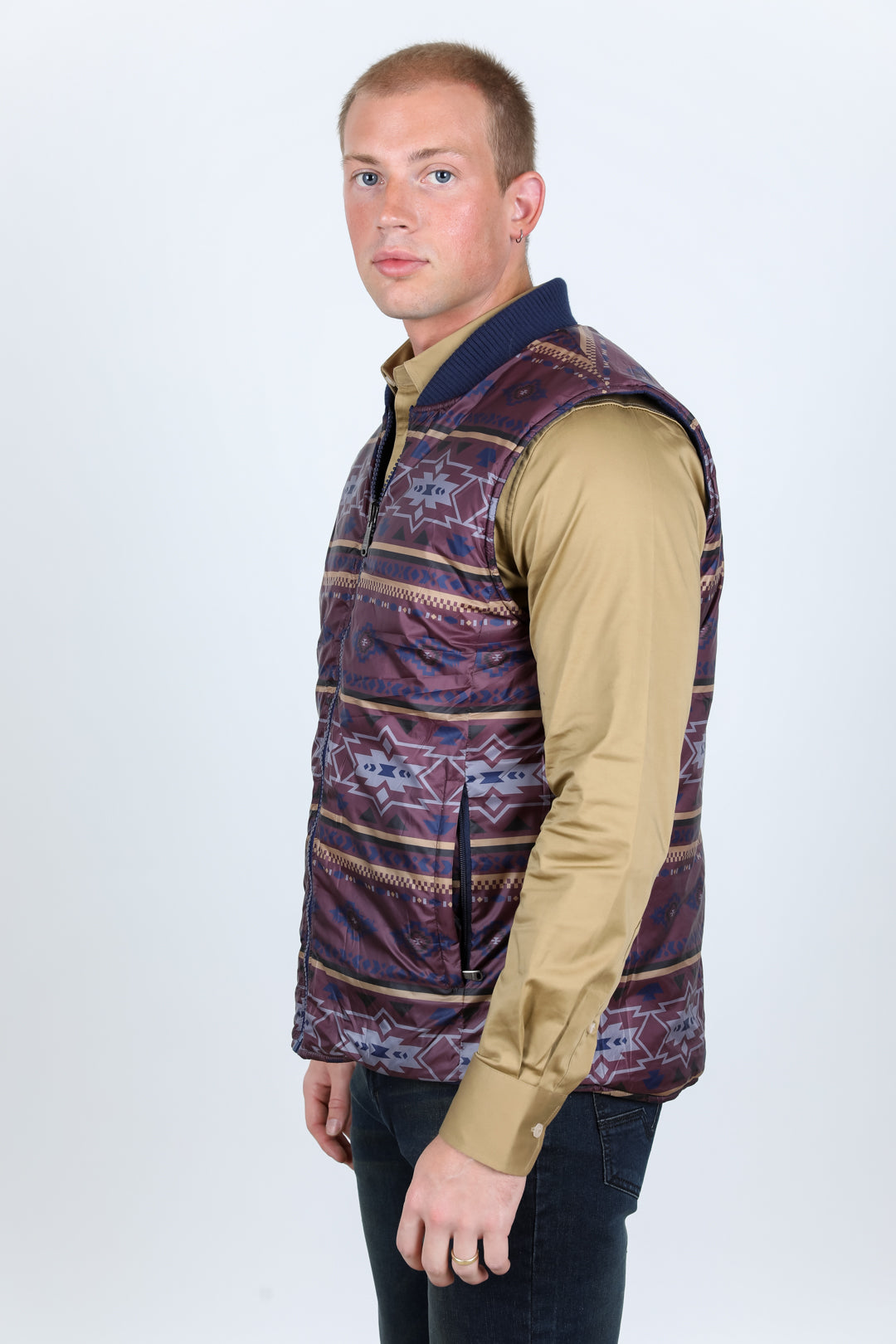 Mens Insulated Reversable Vest - Navy