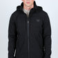 Mens Hooded Softshell Water-Resistant Jacket - Black