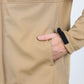 Mens Hooded Softshell Water-Resistant Jacket - Khaki