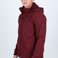 Mens Hooded Softshell Water-Resistant Jacket - Burgundy
