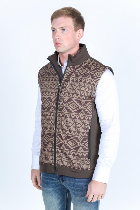 Mens Aztec SoftShell Concealed Carry Water-Resistant Vest - Brown