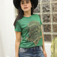 Women's Cotton American Legend Graphic Print Green T-shirt