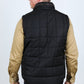 Men's Quilted Fur Lined Vest - Black