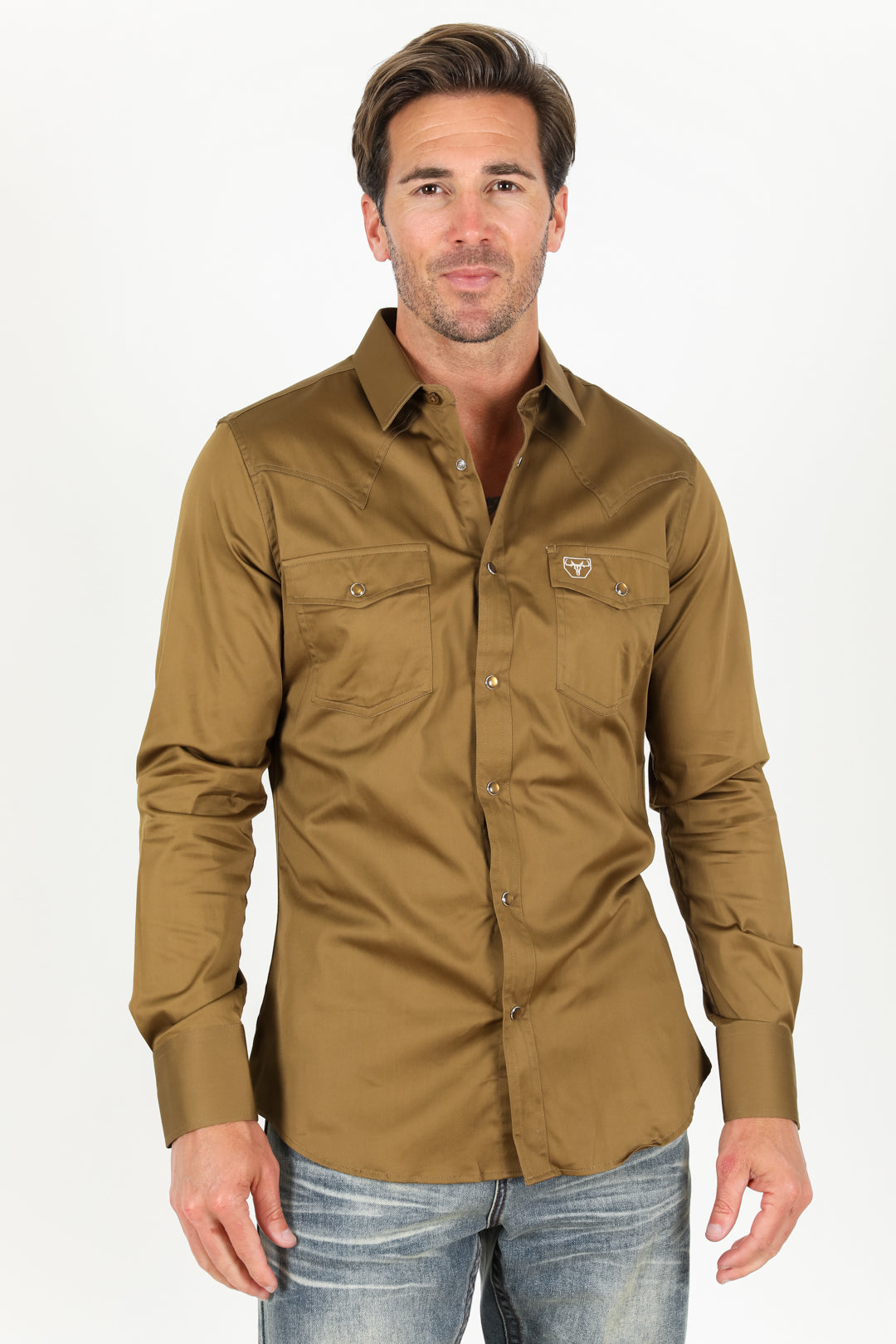 Men's Modern Fit Light Brown Dress Shirt