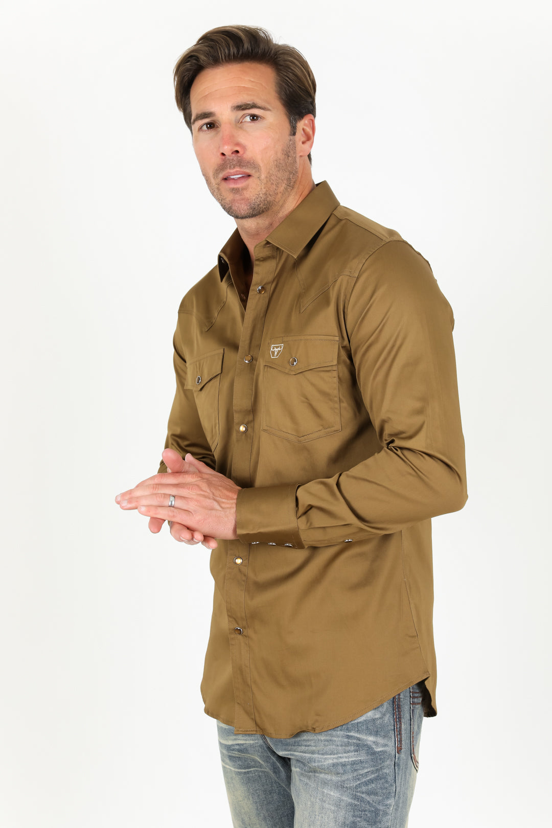 Men's Modern Fit Light Brown Dress Shirt