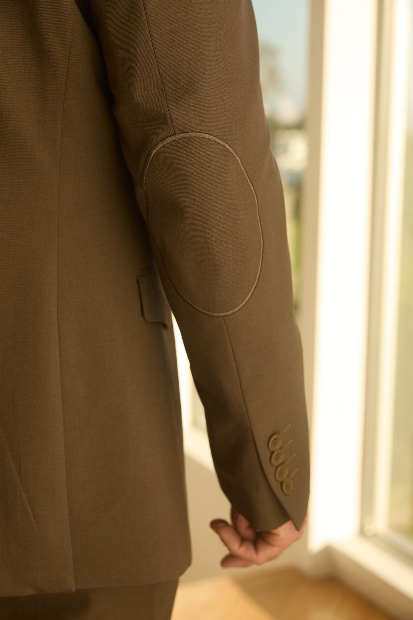 Men's Western Sport Brown Suit With Elbow Patches
