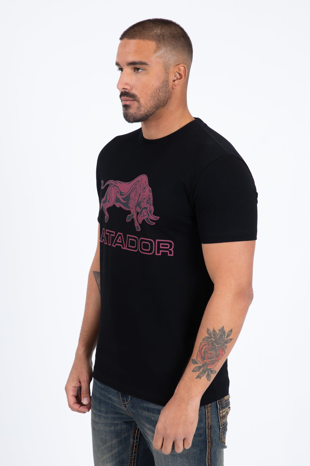 black matador bull tee men platini back